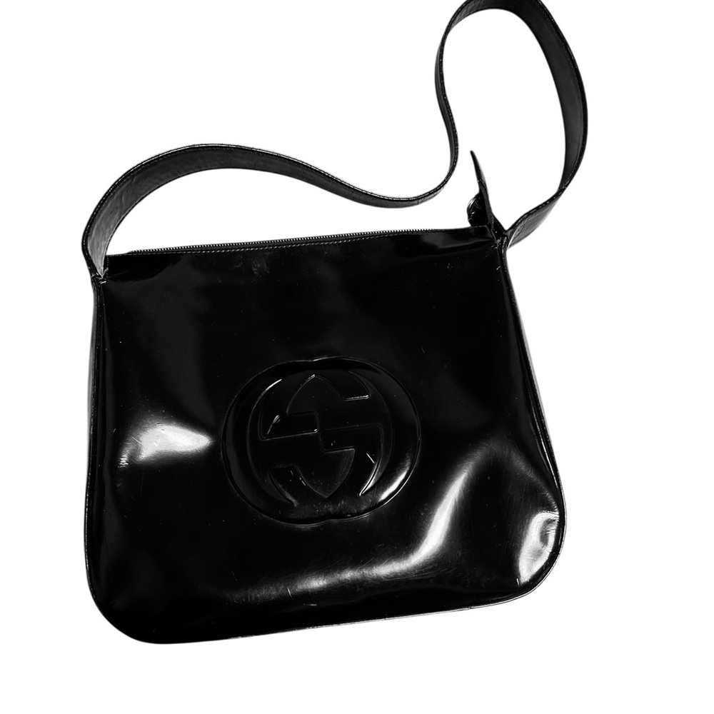 Gucci Authentic Glossy Black Shoulder Bag